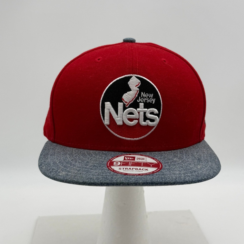 New Era 9FIFTY New Jersey Nets Hardwood Classics Snapback Hat Red Grey M/L